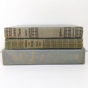 Teal Blue Grey Vintage Book Decorative Color Stack
